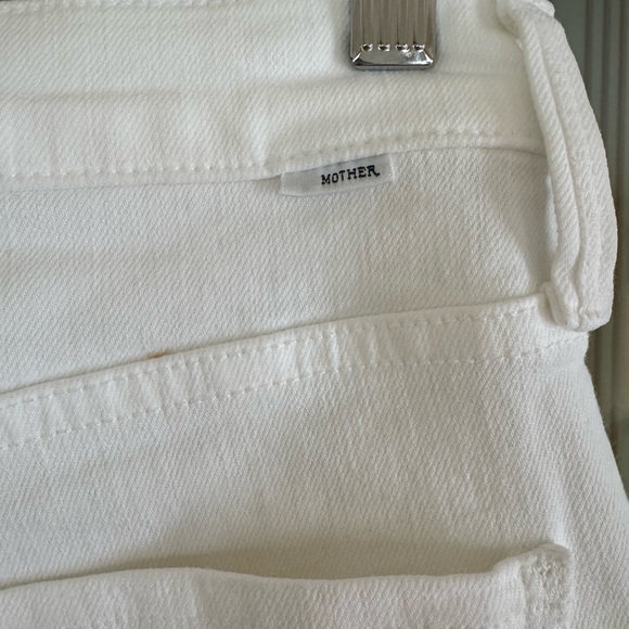 MOTHER Classic White Denim Jeans, The Rambler Zip Ankle, Fairest of Them All - Picture 4 of 9